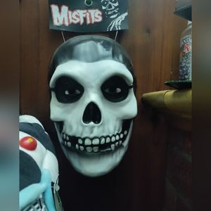 Vintage style crimson ghost from the misfit Halloween mask